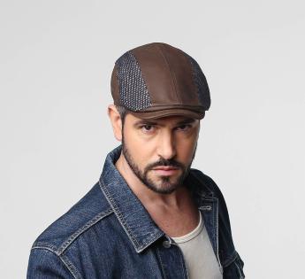 Casquette plate cuir Lucio