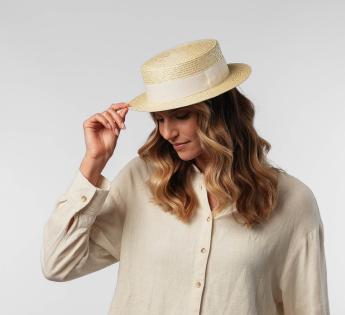 Chapeau canotier paille fine Canotier Luxe
